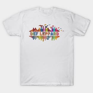 Tone Color Wave With Name-Def Leppard T-Shirt